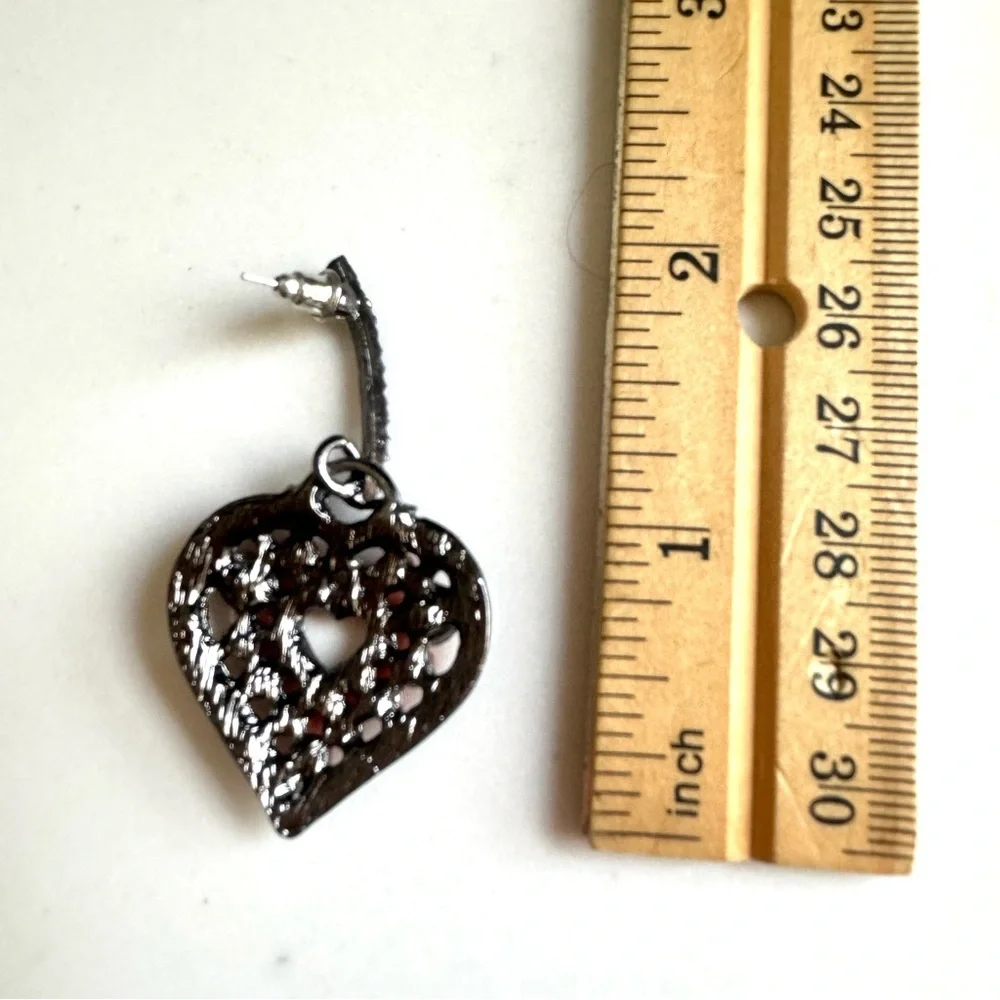 2/$30🌵 Rhinestone Heart Earrings Blue Orange Pink Sparkle Jewelry Gift Boho NEW